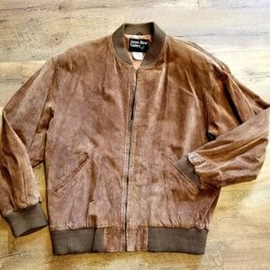 Vintage '80s Men's 100% Leather Bomber Jacket